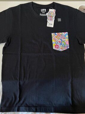 Uniqlo Murakami Doraemon Pocket Shirt Black Japanese Version Unisex Size M